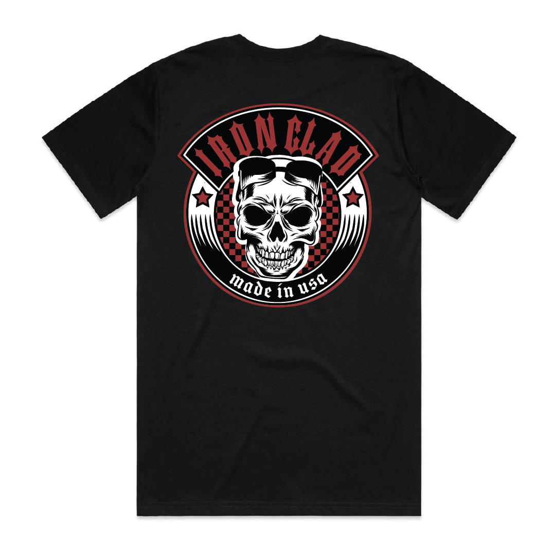 Ironclad Made In USA Red Checkered Black T-shirt