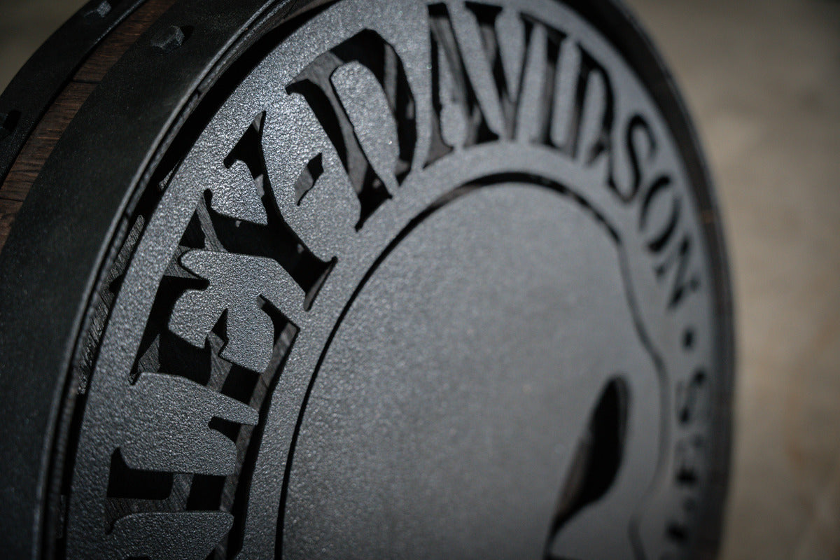 Whiskey Barrel Wall Hanging - LED Lit - Your Choice of Logo (photo is example only)