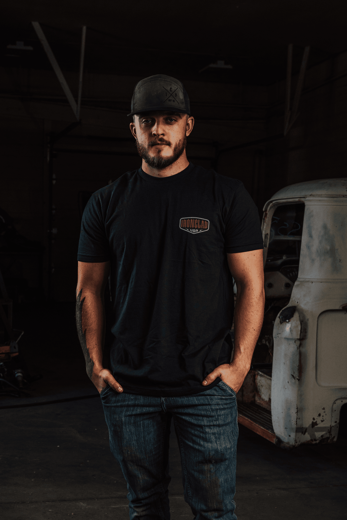Ironclad Burning Skull Black t-shirt