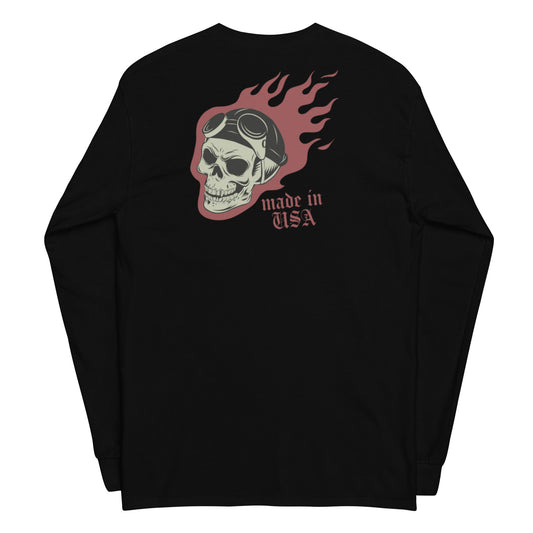 Ironclad Made In USA Burning Skull Black long sleeve
