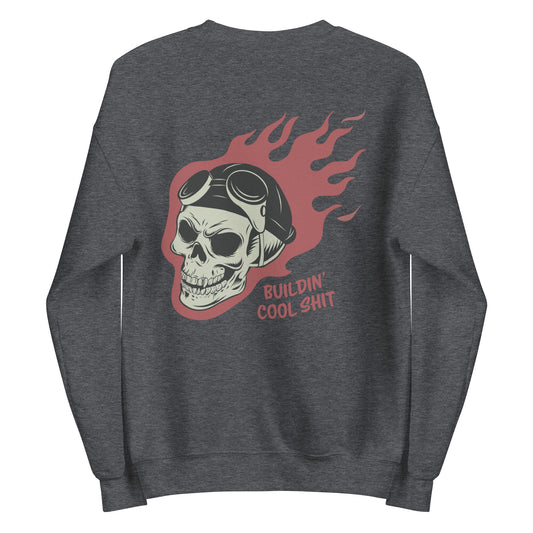 Ironclad Burning Skull Charcoal Sweatshirt