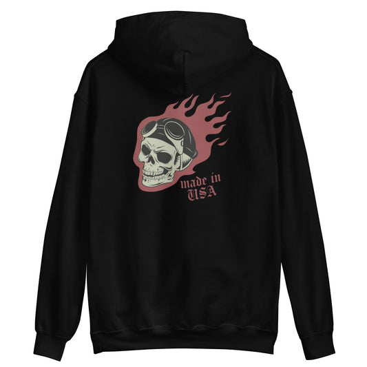 Ironclad Made In USA Burning Skull Black Hoodie