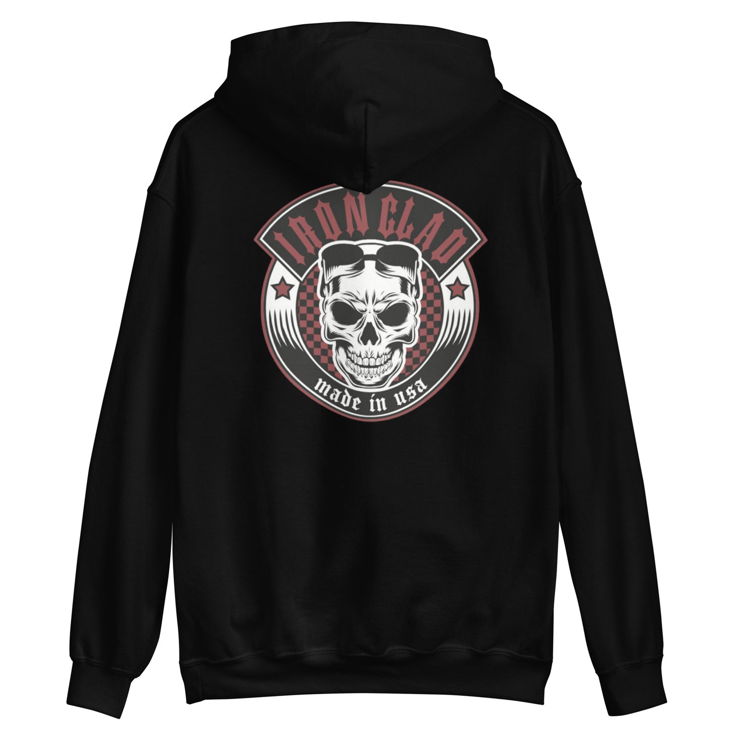 Ironclad Made In USA Red Checkered Black Hoodie